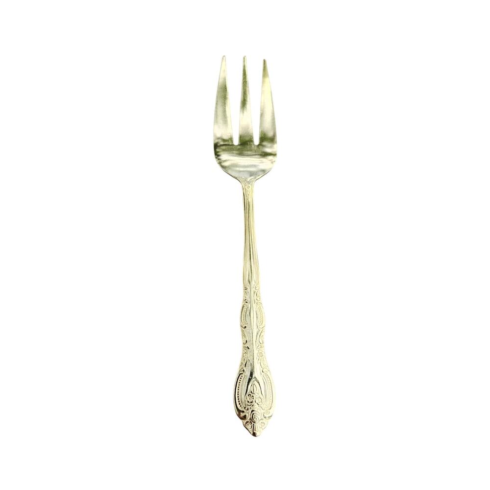 International Silver San Marcos Gold Electroplate Cold Meat Serving Fork 8 3/4